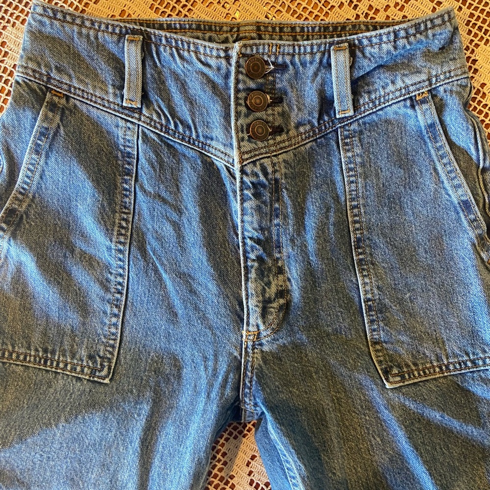 High-Waisted Blue Denim Jeans